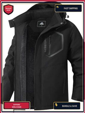Men's Waterproof Ski Jacket Winter Snow Coat Insulated Hooded Parka